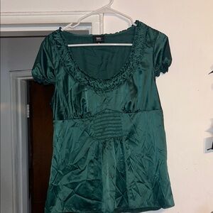 Mossimo green satin cap sleeve cami M
